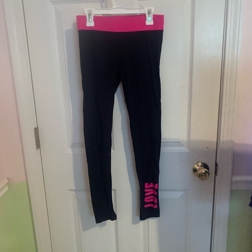 Justice leggings black and pink girls12